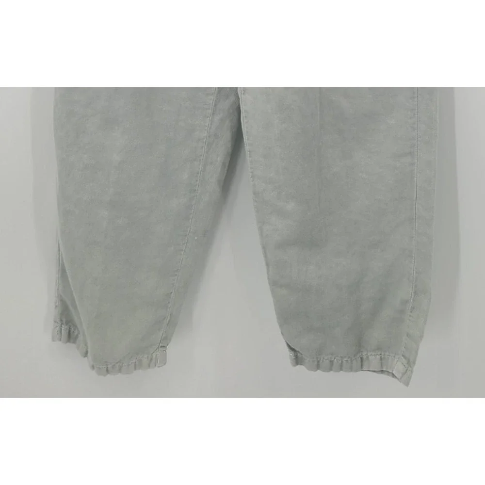 ZARA Linen Blend Joggers Women Pants M Crop Coastal Bohemian Minimalist Beach